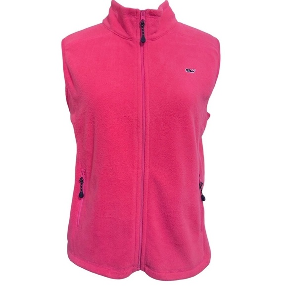 Vineyard Vines Pink Coral Fleece Vest Size Youth Large - Picture 1 of 7